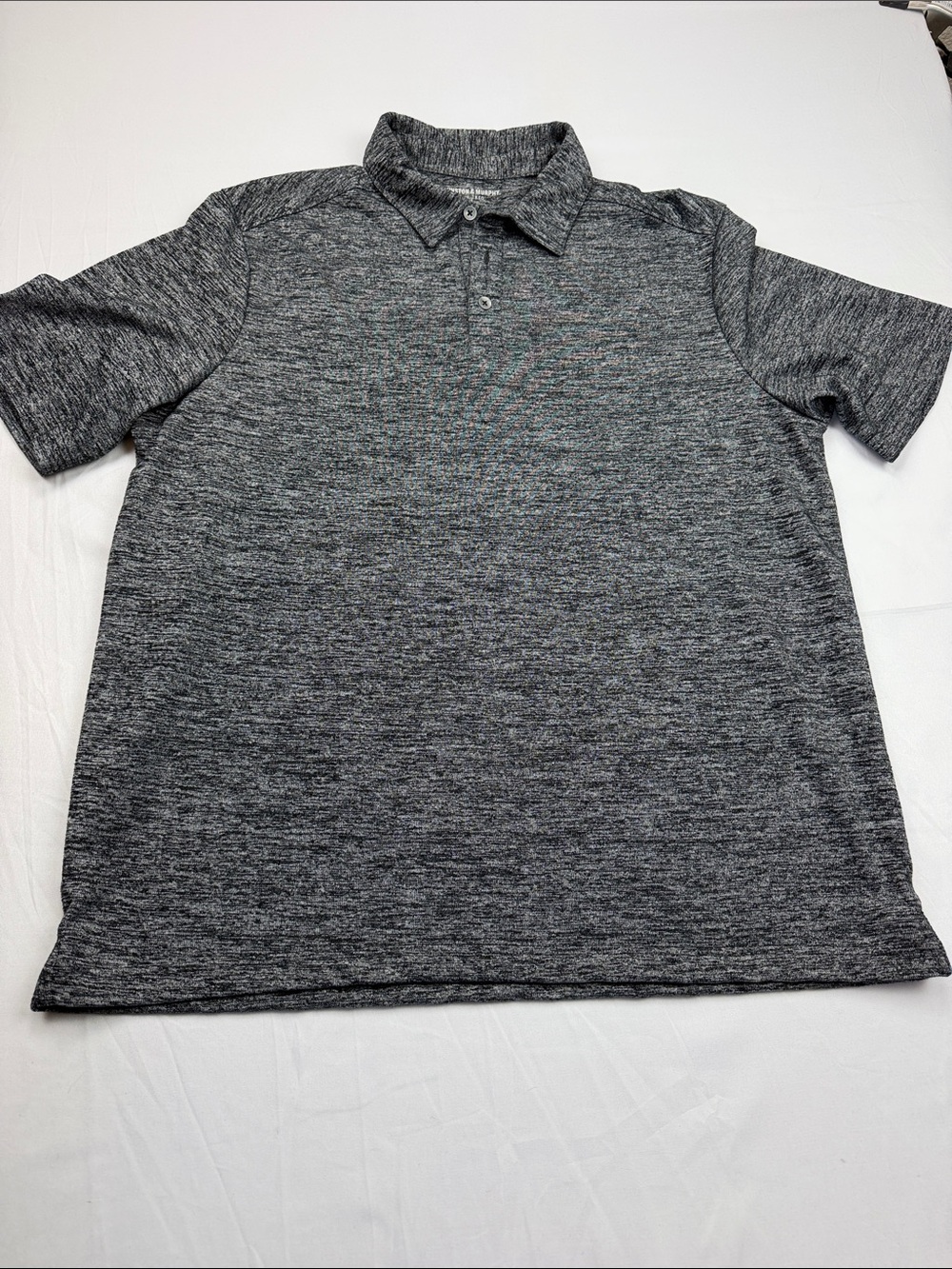 Johnston & Murphy Men's Marled Charcoal Polo